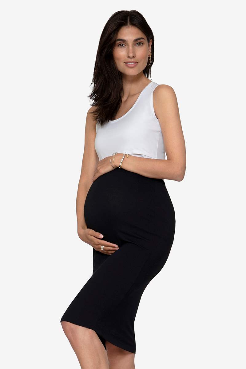 Forbrydelse overførsel Refinement Sort bæredygtig gravid nederdel |Graviditetstøj ONLINE